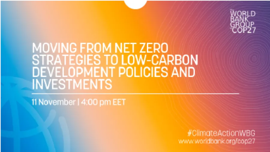 Moving From Net Zero Strategies Moving From Net Zero Strategies to Low-Carbon Development Policies and Investments