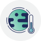 Icon of globe with thermometer