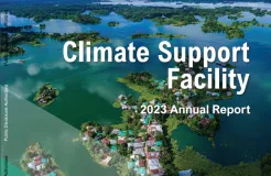 CSF 2023 Annual Report cover: Populated islands in deep blue water.