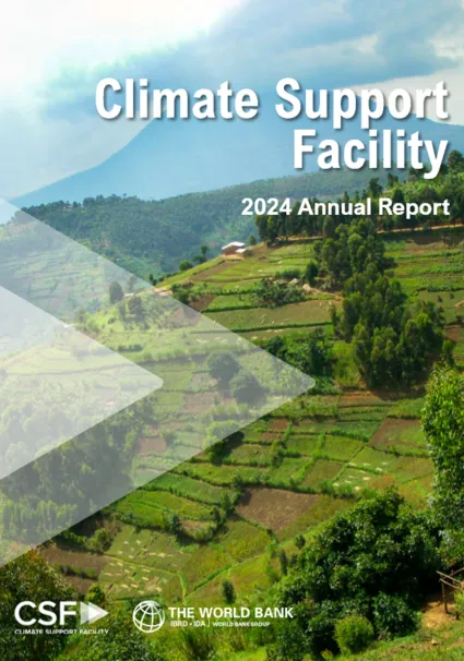 CSF Annual Report 2024 cover with green hills and agricultural fields.